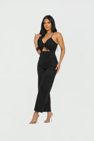 Enterizo Largo Con Cuello "V"