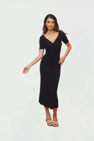 Vestido Stretch Cuello "V"